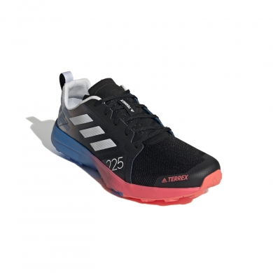 adidas Terrex Speed Flow (leicht, atmungsaktiv, bequem) schwarz/weiss/blau Trail-Laufschuhe Herren